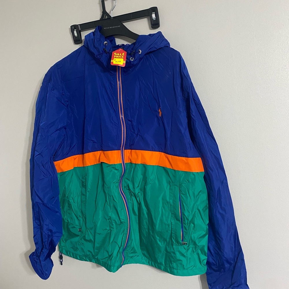Polo Ralph Lauren Blue Green and Orange Windbreaker